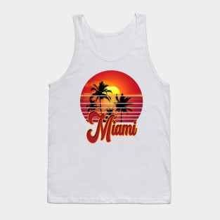 Miami Retro Vintage Sunset Beach 70s 80s Tank Top